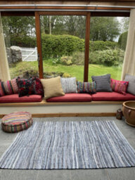 Second Nature Online Denim Blue Rug Washable Cotton Flat Weave / 90 Cm X 150 Cm - thumbnail 7