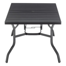 Birchtree 144X94Cm Garden Table Metal Patio Dining Table Slatted Tabletop Black - thumbnail 8