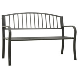 Berkfield Garden Bench Grey 120 Cm Steel
