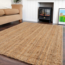 Loomed Handwoven Natural Chunky Jute Living Area Rug 120X170Cm - thumbnail 2