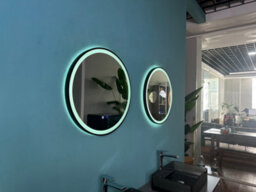 Lumora 600mm Round Matt Black Led Bathroom Mirror - Bluetooth, Front-Lit Tri-Light And Anti-Fog - thumbnail 5