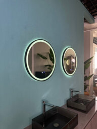 Lumora 600mm Round Matt Black Led Bathroom Mirror - Bluetooth, Front-Lit Tri-Light And Anti-Fog