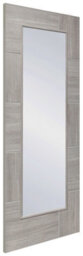 "Xl Joinery Internal Laminate White Grey Ravenna With Clear Glass Door - 1981 X 610 X 35mm (24"")"