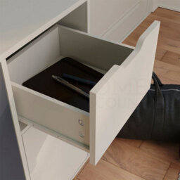 Grey & White 2 Door 1 Drawer Sideboard Cabinet Storage Bedroom Livingroom Furniture - thumbnail 4