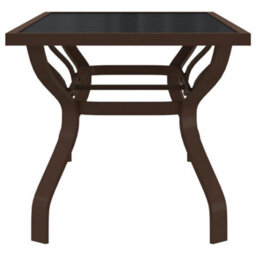 Berkfield Garden Table Brown And Black 180X80X70 Cm Steel And Glass - thumbnail 4