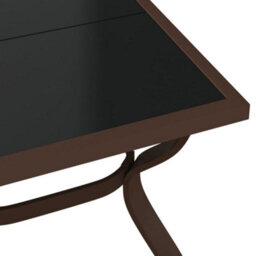 Berkfield Garden Table Brown And Black 180X80X70 Cm Steel And Glass - thumbnail 5