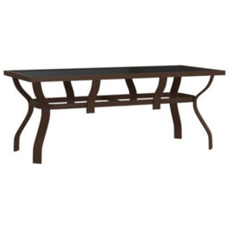 Berkfield Garden Table Brown And Black 180X80X70 Cm Steel And Glass - thumbnail 2