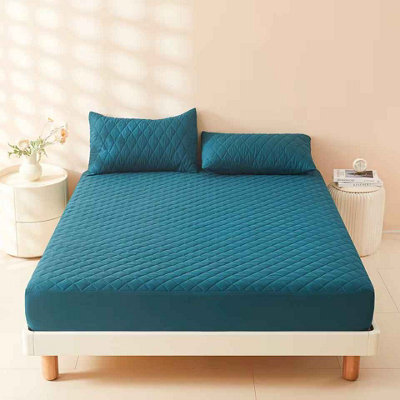 3D Air Fabric Waterproof Mattress Cover 200X220X30Cm Dark Green Fitted Sheet - image 1