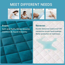 3D Air Fabric Waterproof Mattress Cover 200X220X30Cm Dark Green Fitted Sheet - thumbnail 5