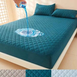 3D Air Fabric Waterproof Mattress Cover 200X220X30Cm Dark Green Fitted Sheet - thumbnail 6