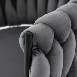 HomeTouch Set Of 2 Velvet Swivel Dining Chairs With Metal Legs Grey - thumbnail 7