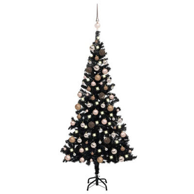 Walplus Artificial Pre-Lit Christmas Tree With Ball Set Black 180 Cm Pvc - image 1