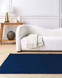 Beliani Rug Gesi Ii Navy Blue 160 X 230 Cm Viscose - thumbnail 2