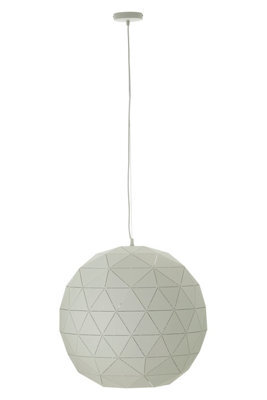 Orsina Large White Geometric Pendant Light, Modern Ceiling Light With White Steel Shade, Durable Decorative Lighting - image 1