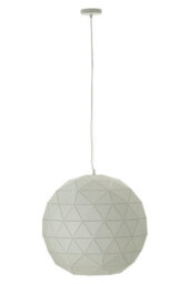 Orsina Large White Geometric Pendant Light, Modern Ceiling Light With White Steel Shade, Durable Decorative Lighting - thumbnail 1