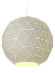 Orsina Large White Geometric Pendant Light, Modern Ceiling Light With White Steel Shade, Durable Decorative Lighting - thumbnail 4