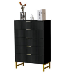 Chest Of Drawers, 5 Drawers Clothing Storage Cabinet With Metal Legs - thumbnail 7