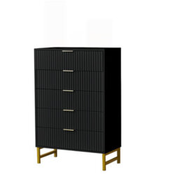 Chest Of Drawers, 5 Drawers Clothing Storage Cabinet With Metal Legs - thumbnail 3