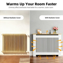 Fativo Vertical Radiator Cover Grill Shelf Cabinet Mdf Wood Modern Traditional Furniture (H 925 X W 780 X D 200 mm) - thumbnail 4
