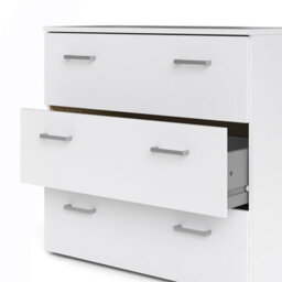 Furniture To Go Space Chest Of 3 Drawers In White (W) 74.1 X  (H) 69.9 X  (D) 35.9Cm - thumbnail 9