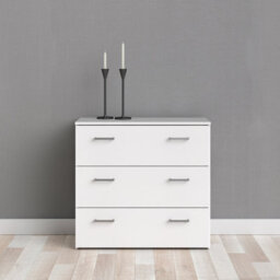 Furniture To Go Space Chest Of 3 Drawers In White (W) 74.1 X  (H) 69.9 X  (D) 35.9Cm - thumbnail 7