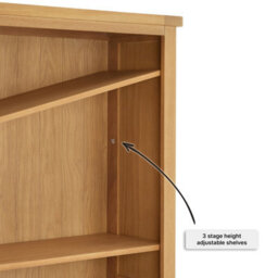 The Furniture Market Marbury Oak Tall Wide Bookcase With 2 Door Cupboard - thumbnail 7