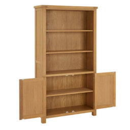The Furniture Market Marbury Oak Tall Wide Bookcase With 2 Door Cupboard - thumbnail 6