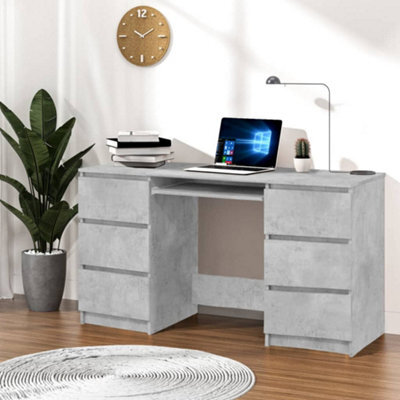 Berkfield Writing Desk Concrete Grey 140X50X77 Cm Engineered Wood - image 1