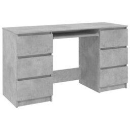 Berkfield Writing Desk Concrete Grey 140X50X77 Cm Engineered Wood - thumbnail 2