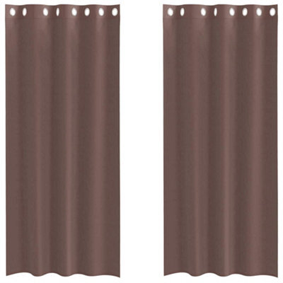 Berkfield Durable Voile Curtains With Grommets 2 Pcs Brown 140X245 Cm