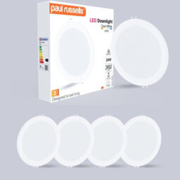 Paul Russells Led Round Panel Ceiling Lights, 24W 2450 Lumens, Spotlights, Ip20, 4000K Cool White, Pack Of 4 - thumbnail 1