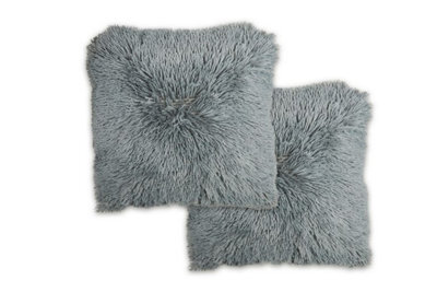 Teddy Cushion Cover In Silver Grey - image 1