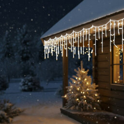 Pegdev - Pdl Warm White Led Icicle Lights White Rubber Cable 60 40 20Cm Drop Outdoor Indoor Connectable Durable System 6M - thumbnail 3