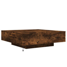 Berkfield Coffee Table With Led Lights Smoked Oak 100X100X31 Cm - thumbnail 8