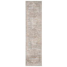 Loomed Neutral Beige Traditional Medallion Runner Rug 60X240Cm - thumbnail 5