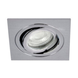Plum&clay Lumiere Chrome Effect Recessed Tiltable Square Led Downlight, Ip65 Fire Rated