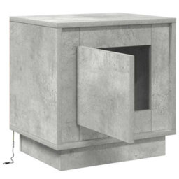Berkfield Bedside Cabinet With Led Lights Concrete Grey 44X34,5X45 Cm - thumbnail 5