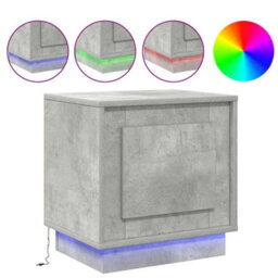 Berkfield Bedside Cabinet With Led Lights Concrete Grey 44X34,5X45 Cm - thumbnail 4