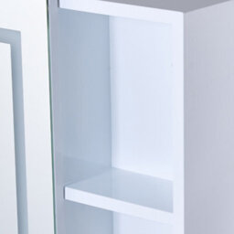 Living And Home Wall-Mounted Bathroom Anti-Fog Mirror Cabinet With Led Lights, Shelves, Built-In Shaver Socket, Touch Switch - thumbnail 6