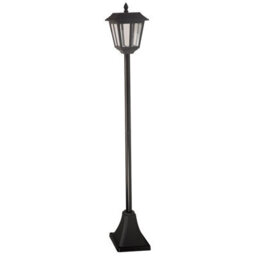 Solar Powered Metro Lamp Post - 20 Lumen Freestanding Black Ambient Outdoor Garden Light - Measures H130 X 18Cm Diameter - thumbnail 3
