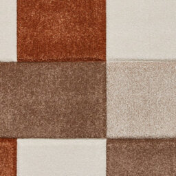 Beige Chequered Rug, Geometric Rug, 10mm Thick Bordered Rug, Modern Beige Rug For Bedroom, & Dining Room-60Cm X 120Cm - thumbnail 3
