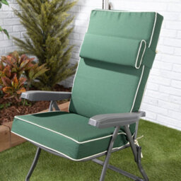 Alfresia Recliner Garden Chair, Charcoal Frame, Green With Luxury Thick Foam Filling - thumbnail 2