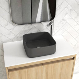 Royal Bathrooms Orion 800mm Natural Oak Wall Hung Plain White Countertop Vanity Unit 2 Drawer With Art Square Basin & Chrome Accent Trim - thumbnail 5