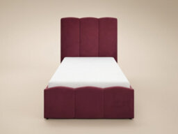 Solace+Co Enrica Upholstered Bed Frame With Statement Headboard, Double, Burgundy Velvet - thumbnail 9