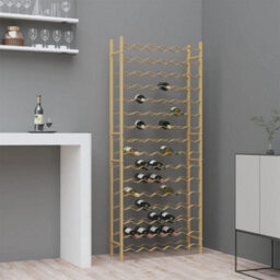Berkfield Wine Rack For 96 Bottles Gold Metal - thumbnail 1