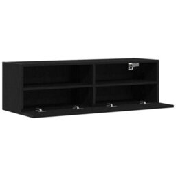 Berkfield Tv Wall Cabinet Black Oak 100X30X30 Cm Engineered Wood - thumbnail 5