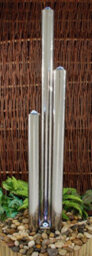 Primrose 3 Polished Tubes Stainless Steel Water Feature With Lights Indoor Outdoor  H156Cm - thumbnail 1