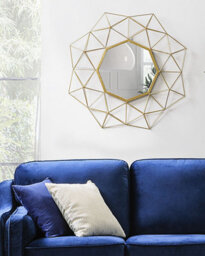 Beliani Wall Mirror Gaillac 80 Cm 80 Cm Metal Gold - thumbnail 2