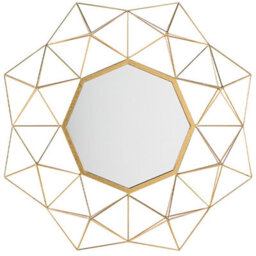 Beliani Wall Mirror Gaillac 80 Cm 80 Cm Metal Gold - thumbnail 1