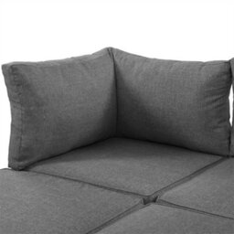 Abrihome Outdoor Patio Backyard Furniture Garden Lounge Set For 4 People, L-Shaped Corner Sofa With Wooden Table, Grey - thumbnail 6